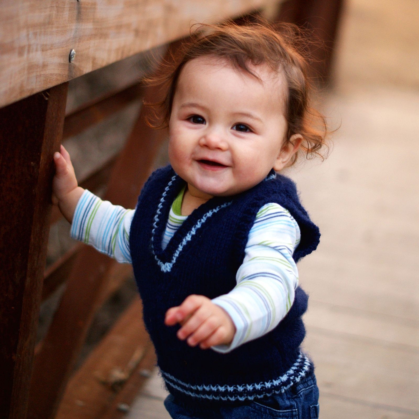 Hand knit V neck Sweater Vest for toddler