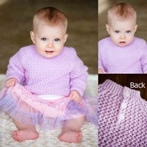 Hand knit lilac Sweater for baby