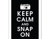 Keep Calm and SNAP ON, 13x19 Poster (Black and White Featured) Buy 3 get 1 FREE keep calm art keep calm print