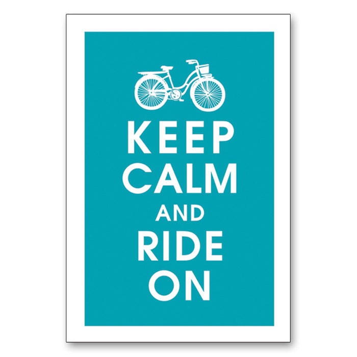Keep Calm and Ride On, Vintage Bicycle -13x19 Poster (Featured in Oceanic Waves) Buy 3 and get 1 FREE