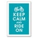 Keep Calm and Ride On, Vintage Bicycle -13x19 Poster (Featured in Oceanic Waves) Buy 3 and get 1 FREE