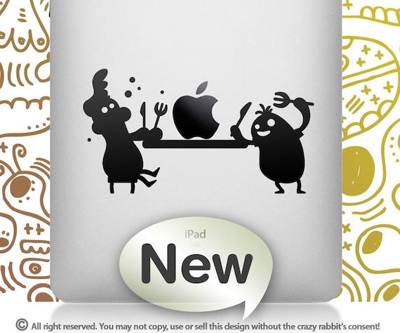 iPad APPLE FEAST Black - Vinyl sticker, Mac pad decal