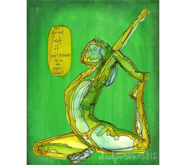 Yoga Art Bright Light Backbend (6x8 Fine Art Print)