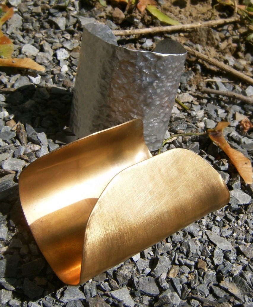 Wide Gold Cuff Bracelet- Smooth Satin Finish Brass -Class Act Cuff Bracelet