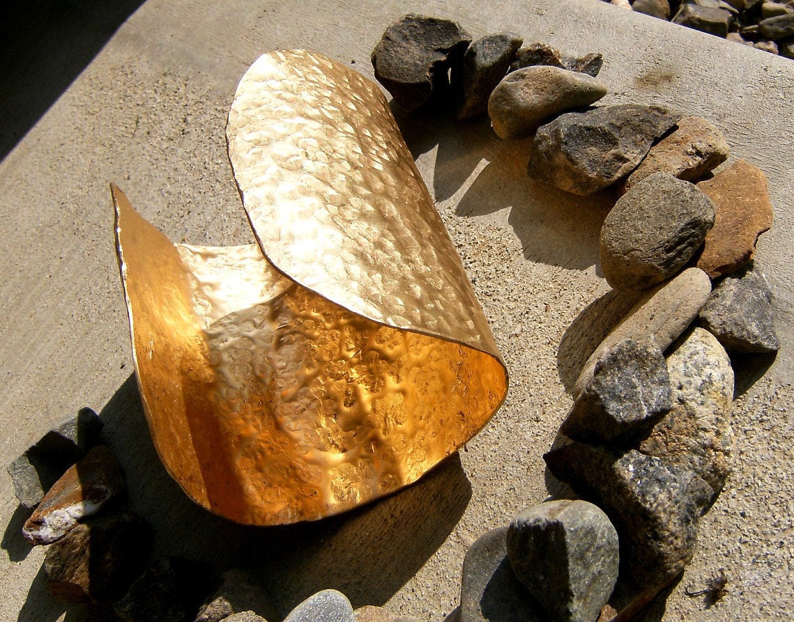 Hammered Gold Cuff Bracelet-Provoking Muse Bracelet