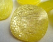 6 Vintage Lemon Opalescent buttons