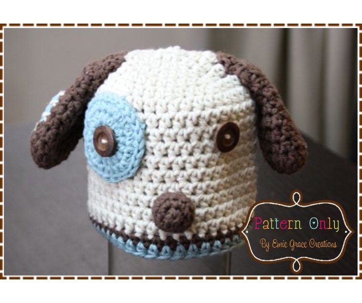 Puppy Hat Crochet Pattern - LOGAN & LOLA - 113