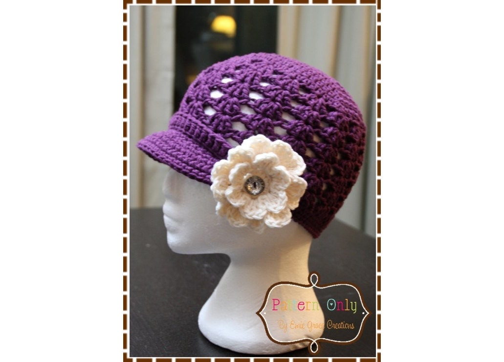 Newsboy Hat Crochet Pattern - HEATHER Adult - 505