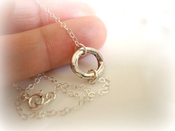 small organic circle - sterling silver - mirror finish - simple everyday jewelry