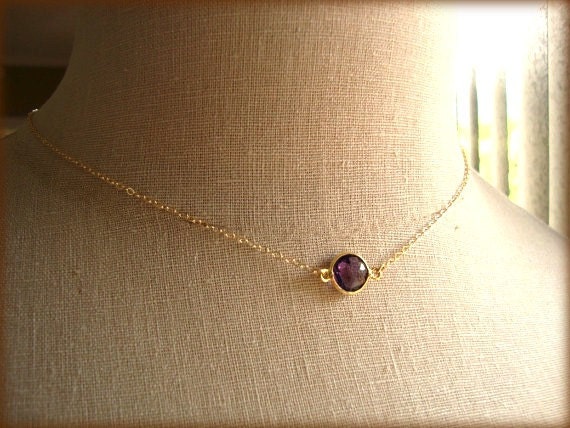 mon amie - amethyst bezel necklace - simple gemstone jewelry