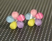 Multicolor Flower Earring Posts