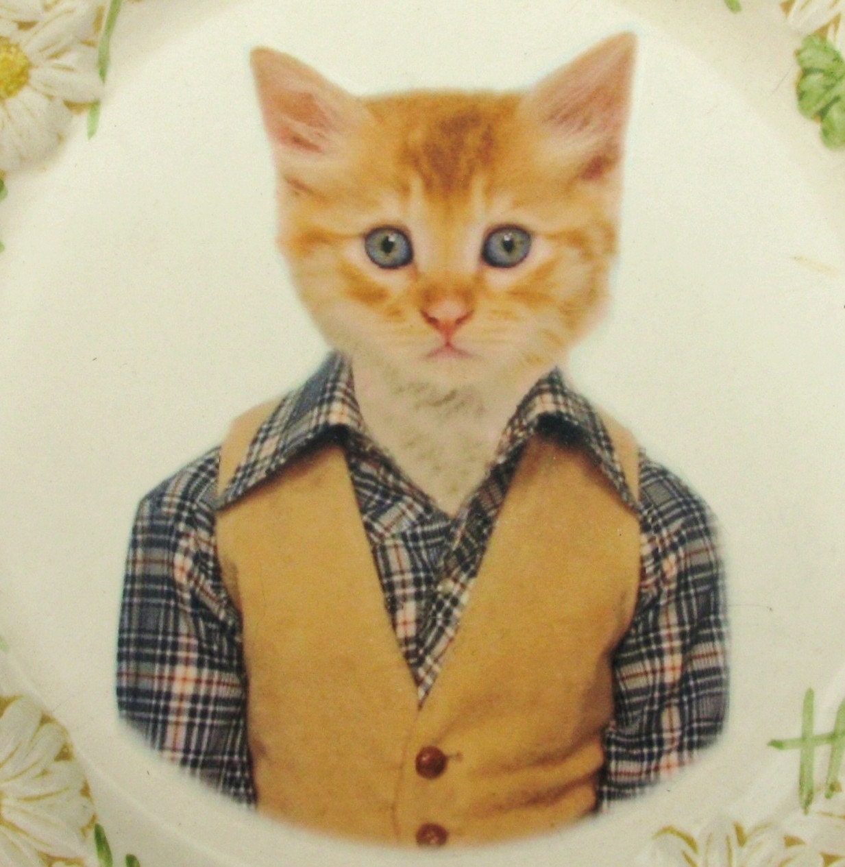 Tommy C., School Portrait - XLarge Altered Vintage Plate