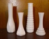 Vintage Milkglass Vases  Collection Of 4