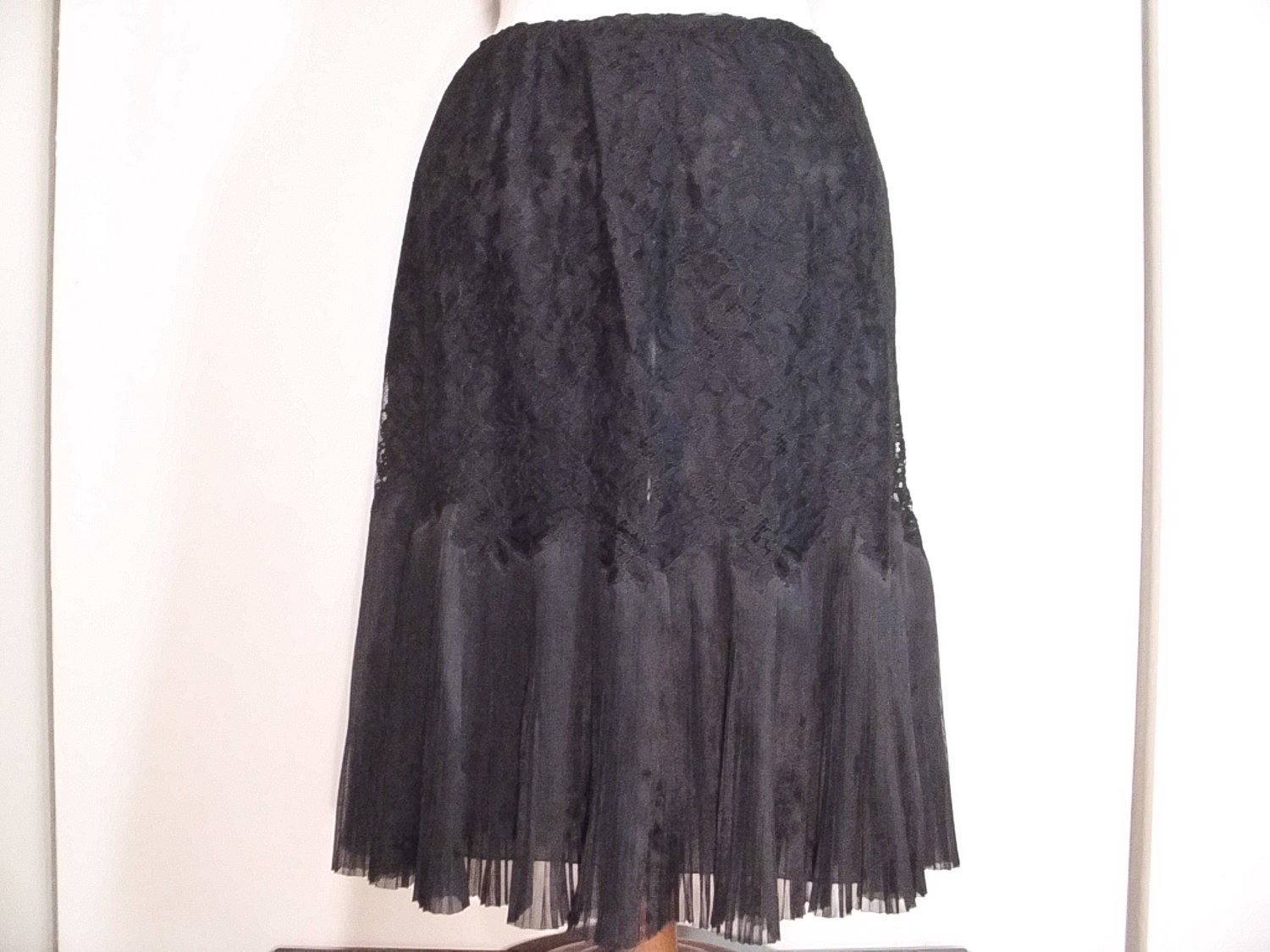 black half slip with lace trim