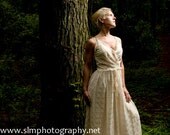 1960s Wedding Dress, 60s Boho Bride Lace Maxi Dress, Pink and White Vintage Sun Dress, Womens XS