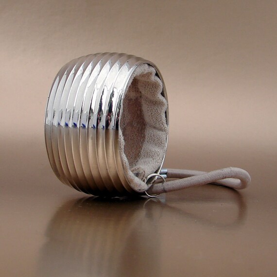 Silver Plated Metal Hair Cuff Metallic Ridged by Hairjems on Etsy