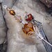 Amber Glass and Crystal Hair Stick, Miniature Wind Chime, Geisha Style Hair Stick