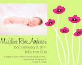 Modern Poppy Birth Announcement