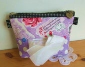 DIY Purple Love - Makeup and Tissue Bag Kit. Includes ALL Materials and Pattern