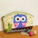 DIY Owl Pencil Case/Make-up Bag Kit. Includes ALL Materials and Pattern.