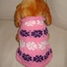Hand Knit Dog Sweater-Pink, Purple, White, Dog Winter Clothing Fashion