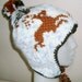 Handmade Hat Hand Knit Hat Ear Flap Winter Hat Deers Patterned