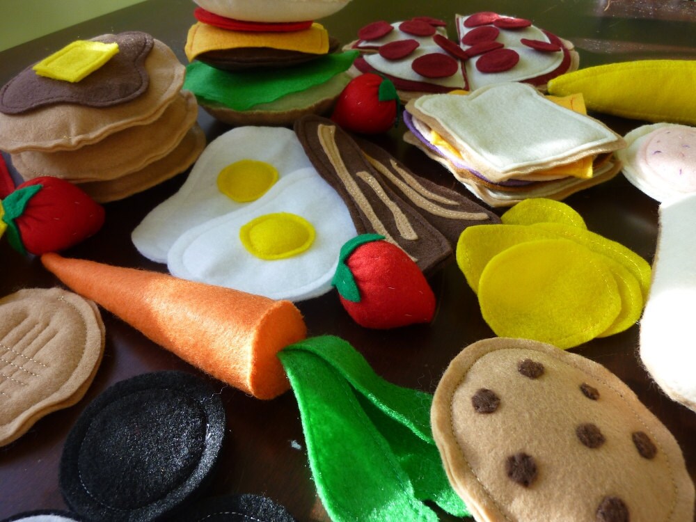 Items similar to Deluxe Felt Food Set Felt Play Food Bundle on Etsy