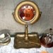 Beautiful 107 Year Old Art Nouveau Era Vanity Mirror Wood and Steel with Sterling and Beveled Glass