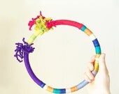 candy necklace - textile necklace - geometric - blue / purple / red / orange / stripes