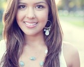 Double Layered Necklace - Aquamarine and Moonstone