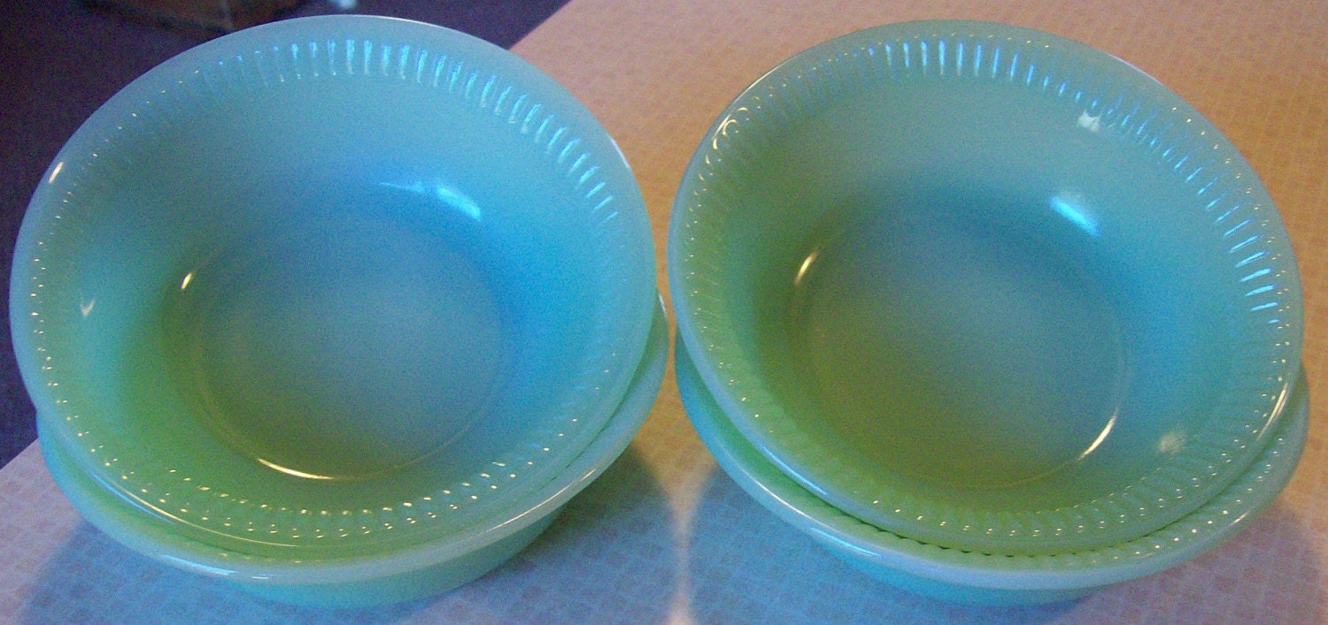 Vintage Fire King Glass Jadite Jadeite Jane Ray by brightdaisydays