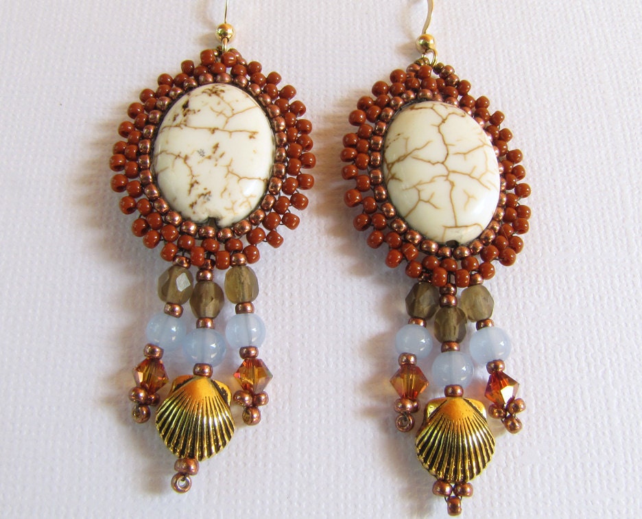 American Indian Inspired Beadwork Dangle Earrings