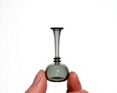 Miniature Bottle in Gray, Hand Blown Glass