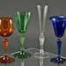 Champagne toasting flutes, Clear hand blown glass