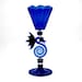 Cobalt Blue Dragon Goblet- Hand Blown Art Glass