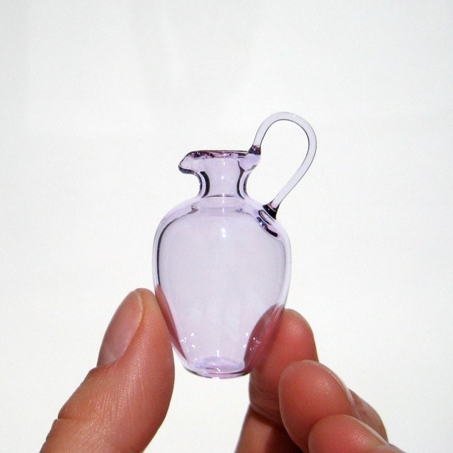 Miniature Pitcher in Amethyst Colored Glass