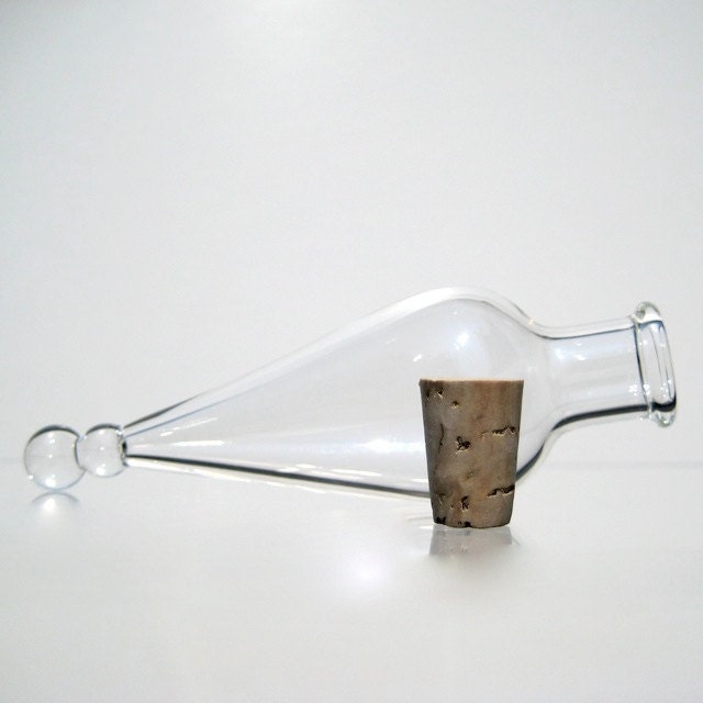 Miniature Amphora Bottle, Hand Blown Glass