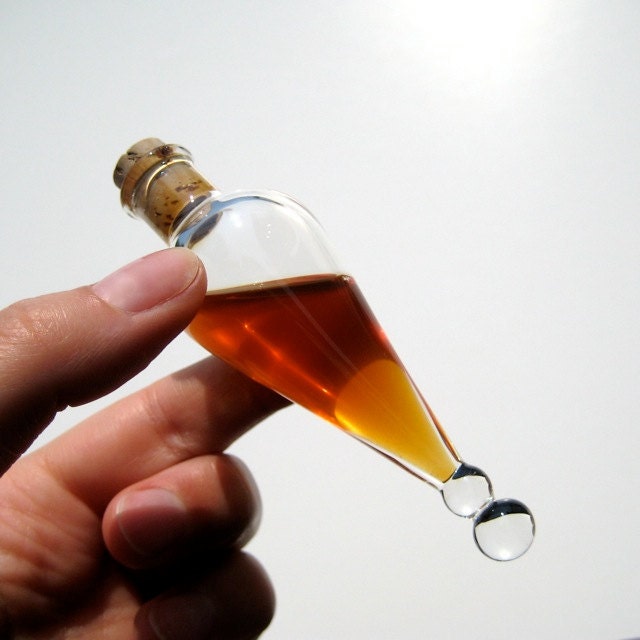 Miniature Amphora Bottle, Hand Blown Glass