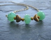 Chrysoprase and Gold Necklace