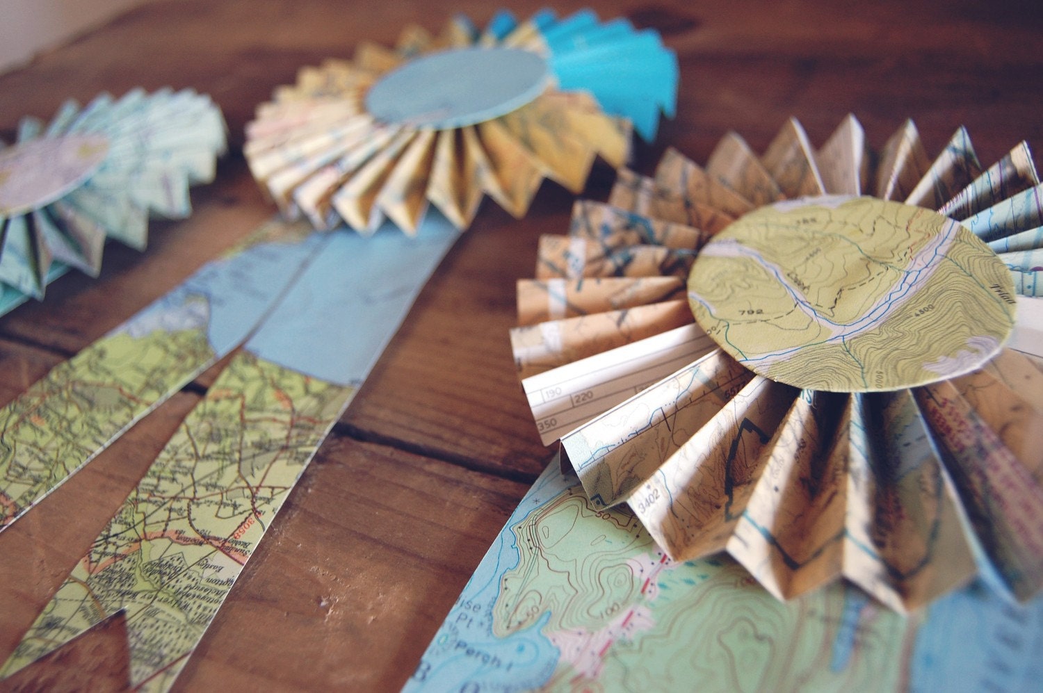 Recycled Map Prize Ribbon