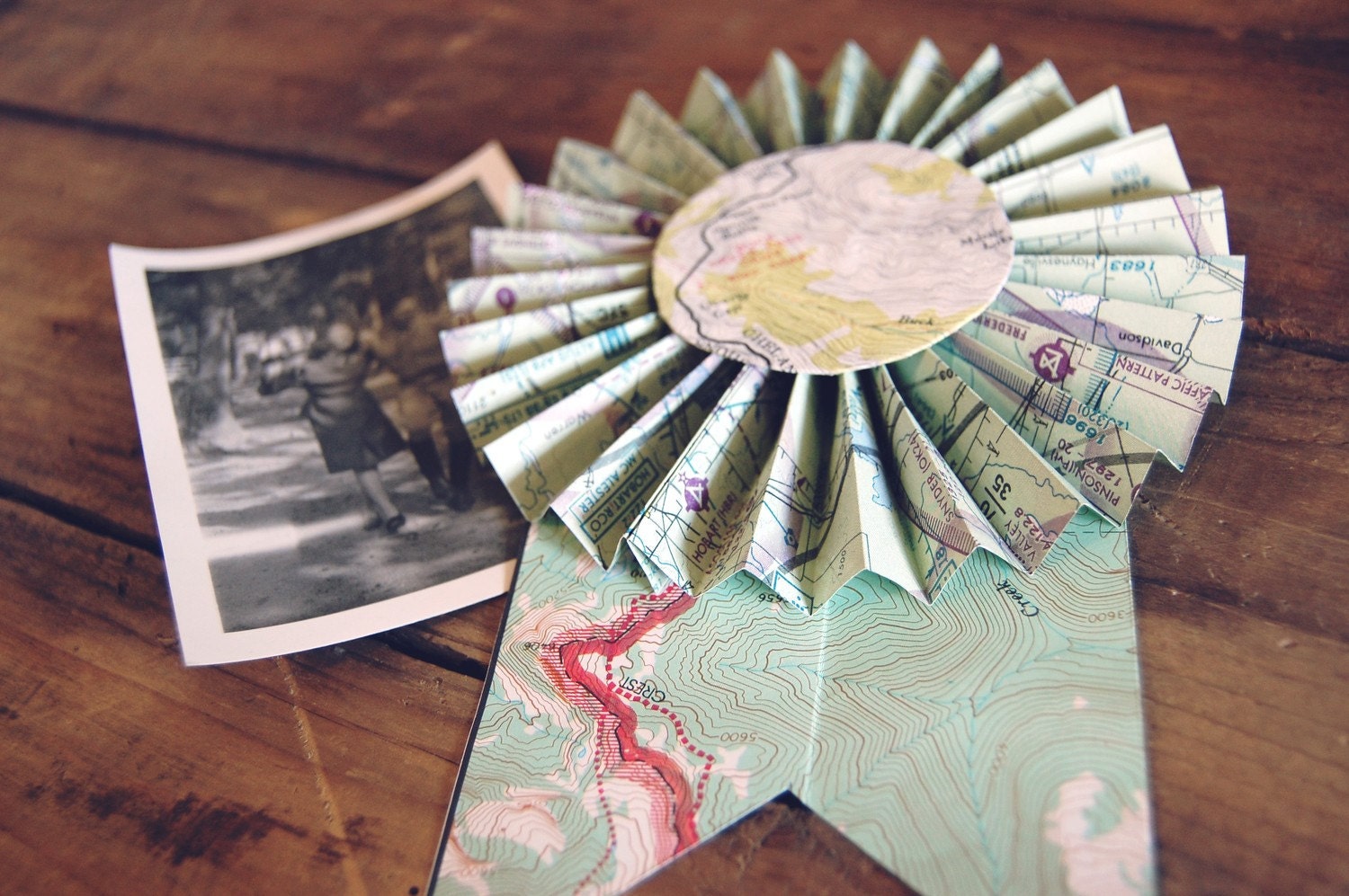 Recycled Map Prize Ribbon