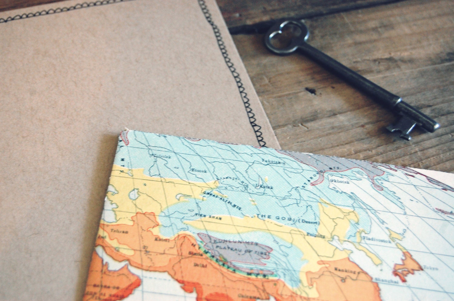 Vintage Map Letter Set (Envelope & Flat Note)