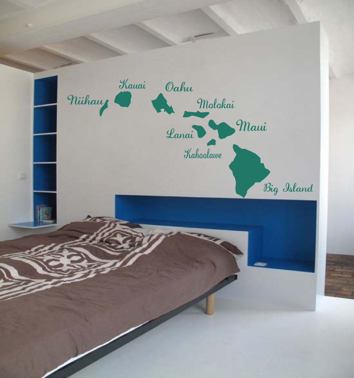 Hawaiian Islands BIG Ocean Art - Names included- Vinyl wall art decals by 3rdaveshore