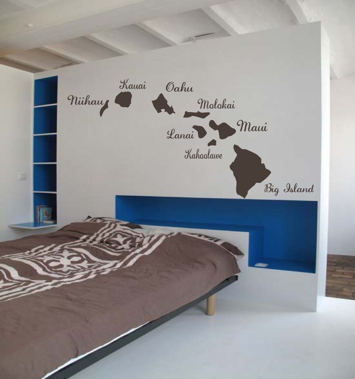 Hawaiian Islands BIG Ocean Art - Names included- Vinyl wall art decals by 3rdaveshore