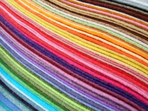 Wool Felt Sheets - Choose Any Ten (10) - Wool Blend Felt