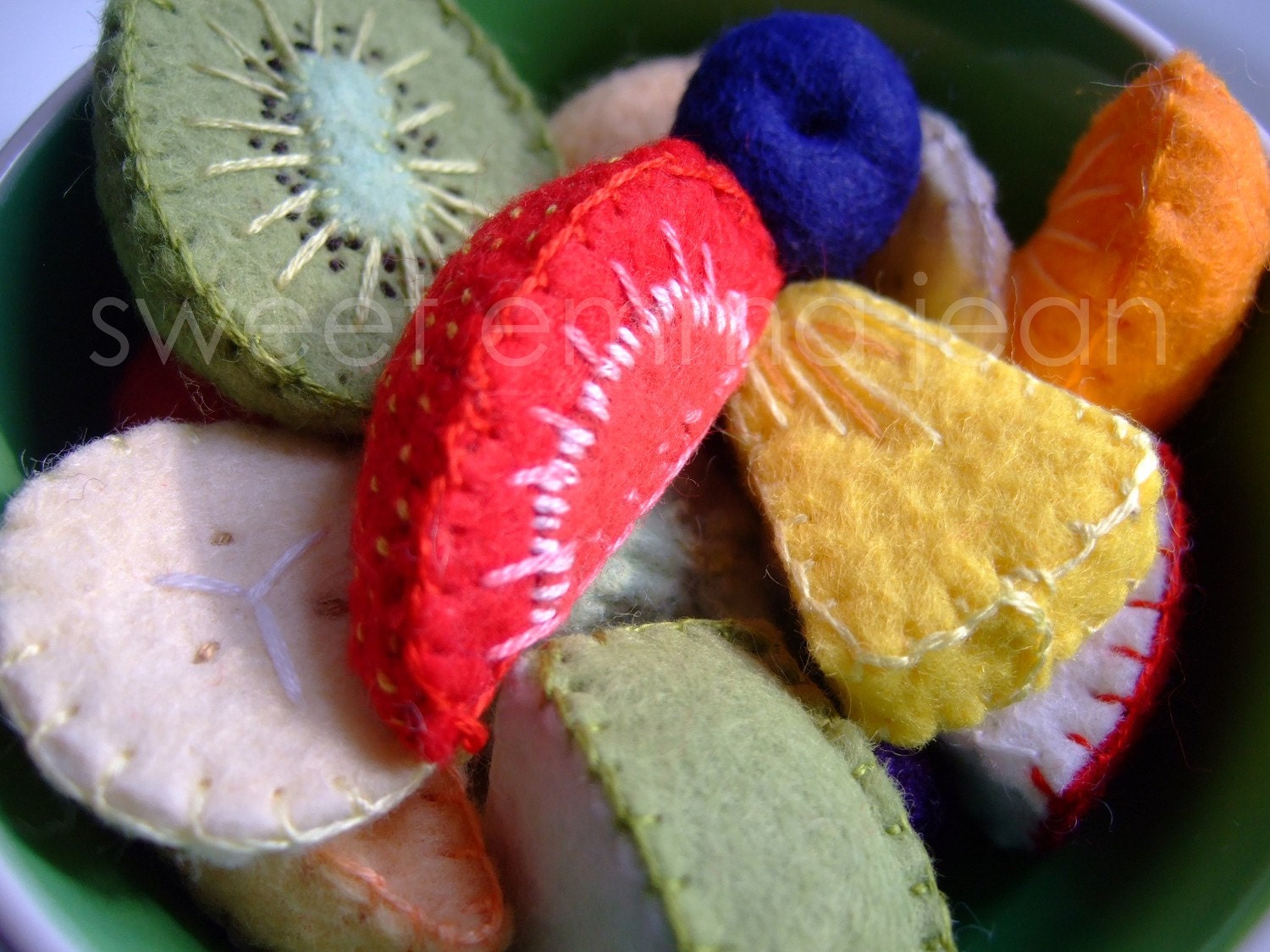 Felt Play Food Pattern - Fruit Salad and Fresh Fruit Tart PDF - DIY Felt Food