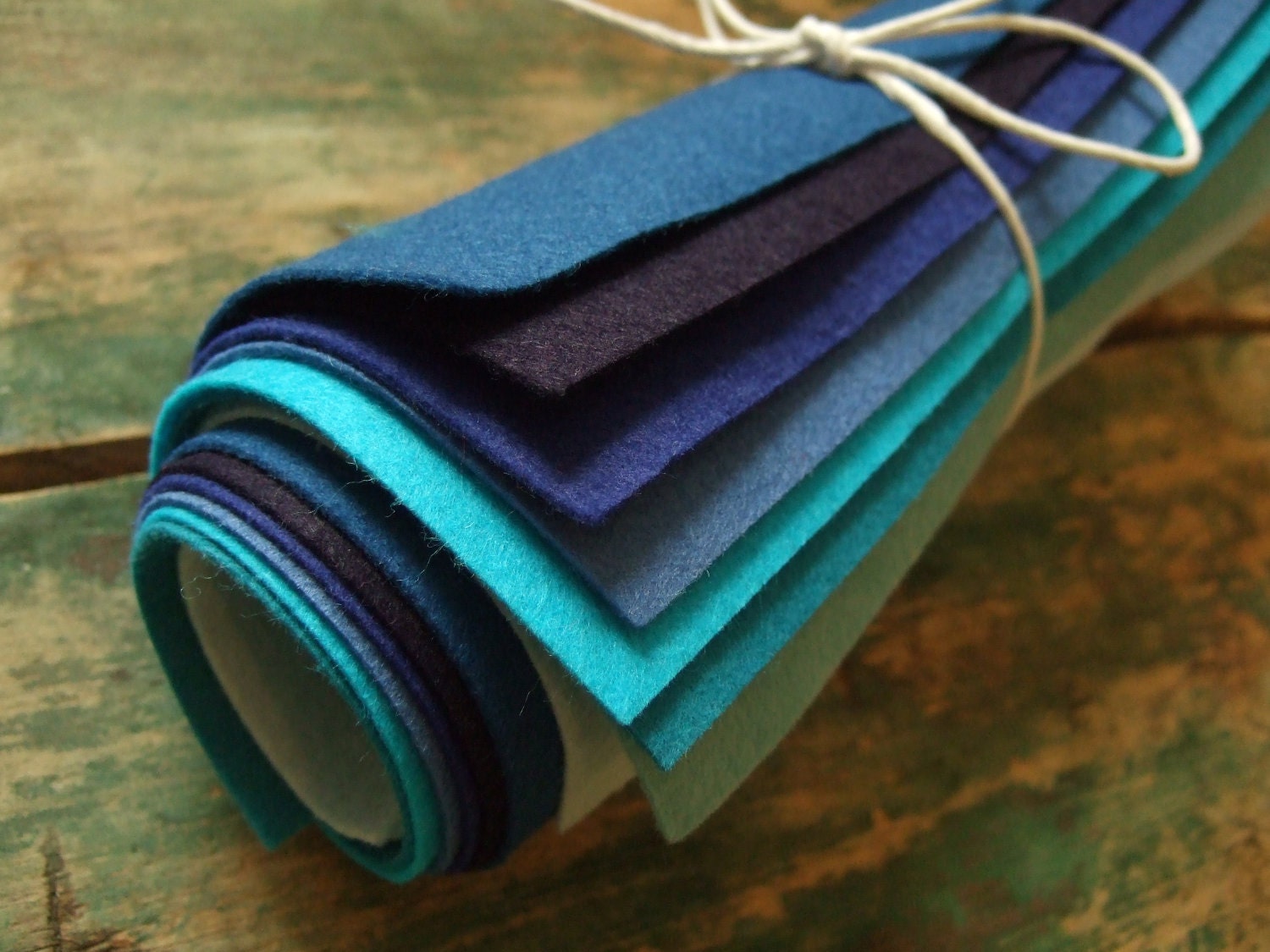 9x12 Wool Felt Sheets - The Ocean Collection - 8 Sheets of Blue Felt