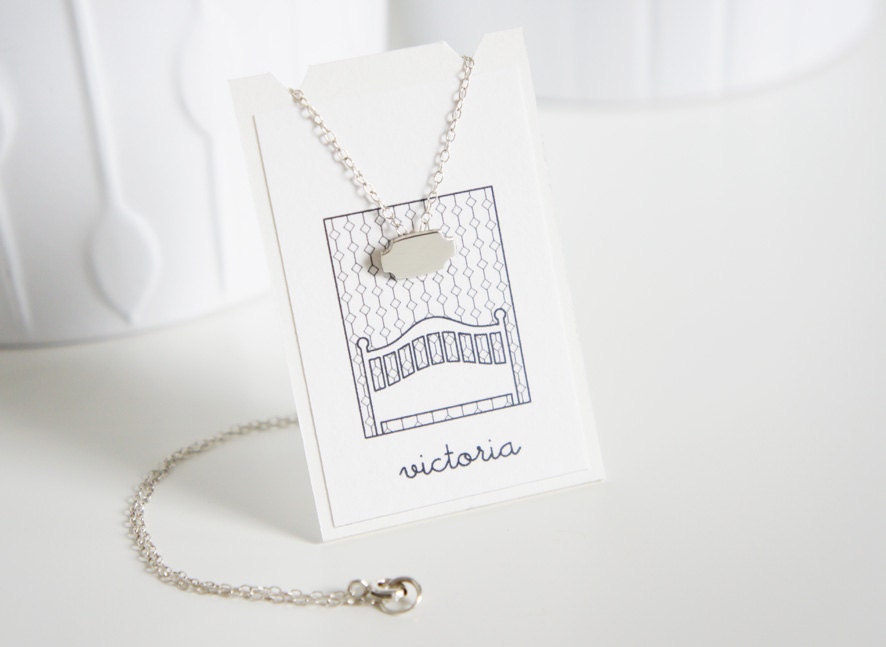 VICTORIA - Miniature Mirror Pendant in Sterling Silver - Hand Cut by Gemagenta - Delicate everyday necklace, Girly, Cute, Tiny, Minimalistic
