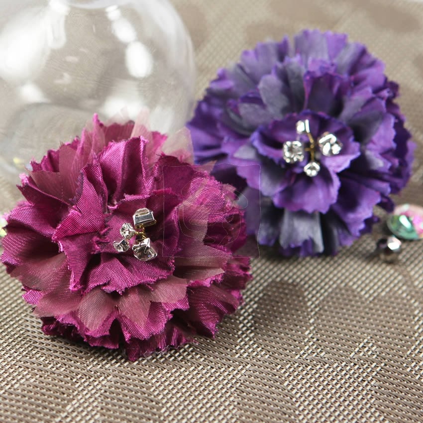 Set of 2 Prima Flowers Royale - Carlotta Collection 552800 Hot Pink Magenta Purple Rhinestones Crystals Weddings for headbands