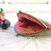 Mushroom Coin Purse: Red Amanita Mushroom Handmade Applique on Natural Linen- Woodland Toadstool Coin Purse- Gift for Her - Gnomes & Fairies